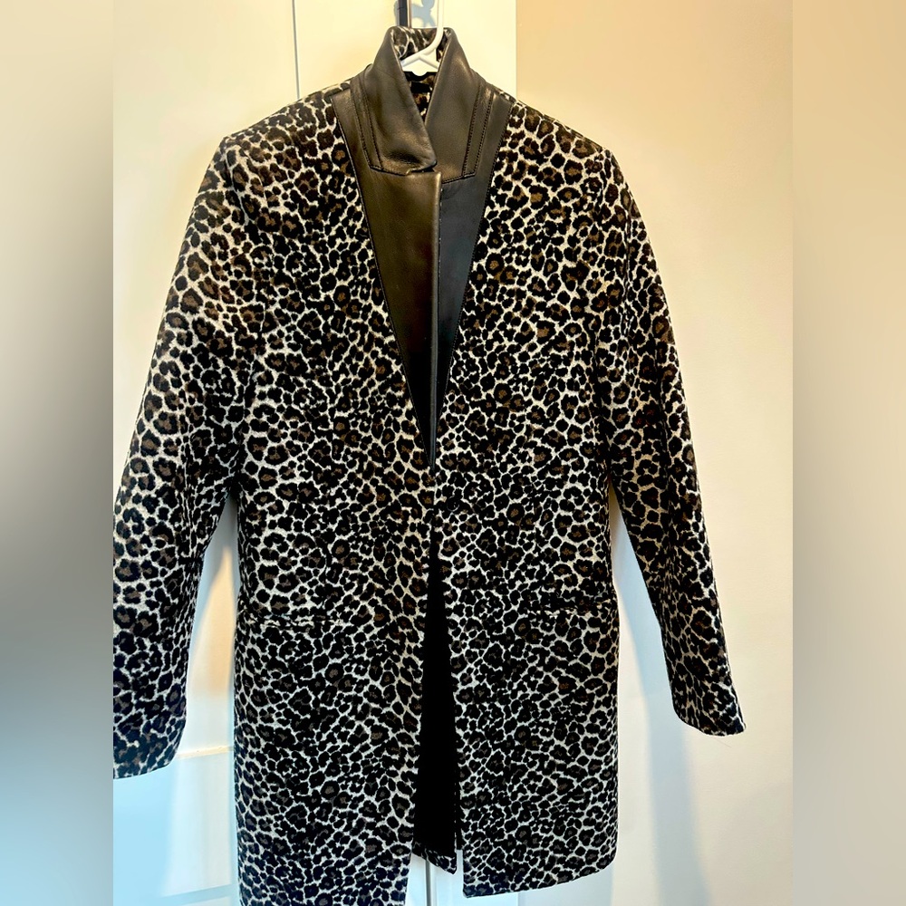 All Saints | Leopard jacket with leather detail. | Never worn.